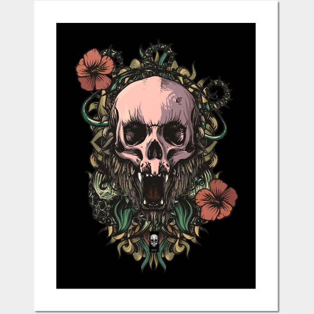 Skull in jungle Wall Art by fakeface